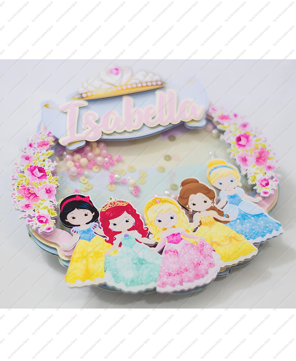 Arquivo de Corte Topo de Bolo Shaker Princesas da Disney