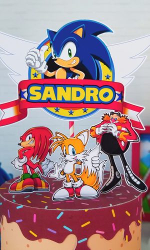 Arquivo de Corte topo de bolo Sonic 03 - Studio e PDF