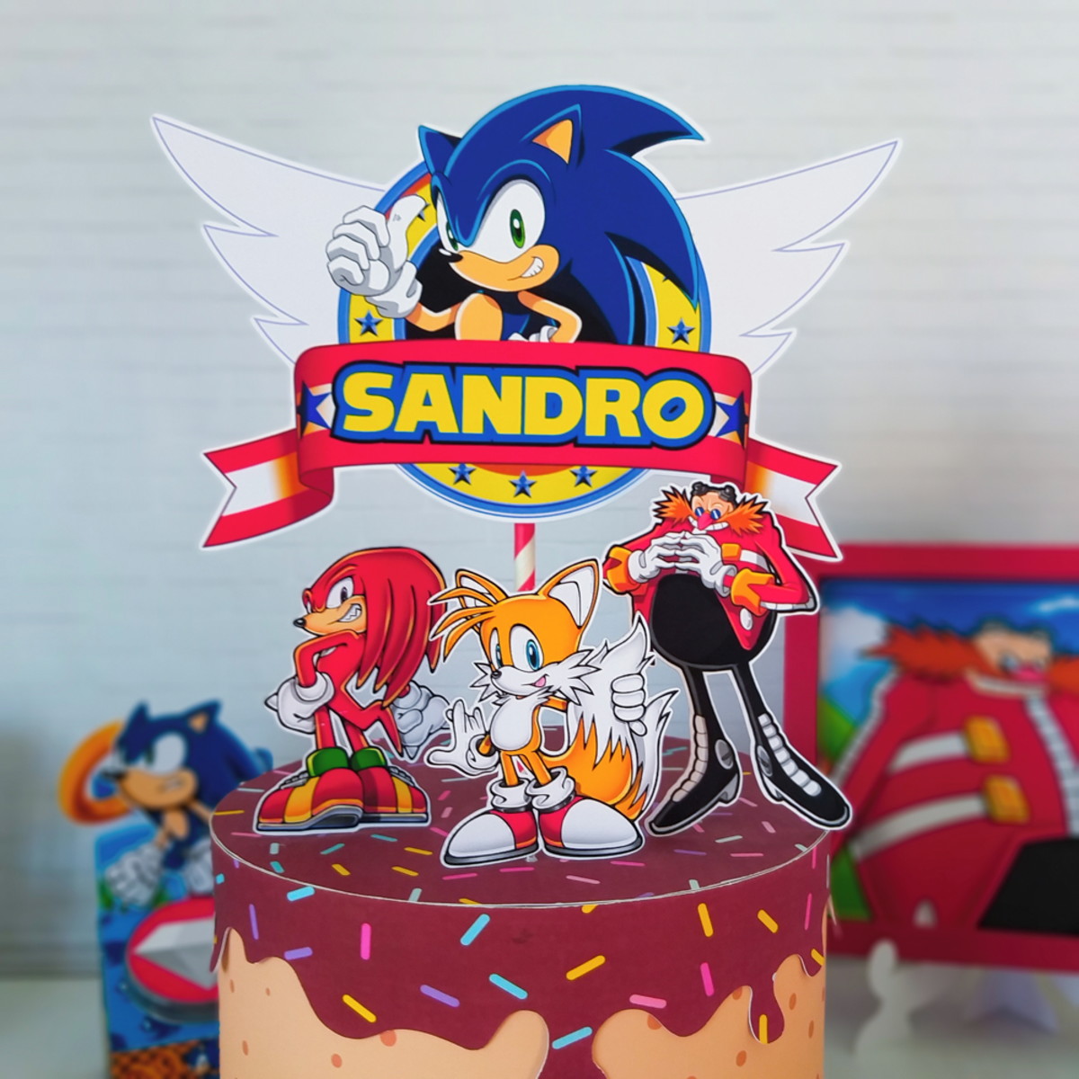 Arquivo de Corte topo de bolo Sonic 03 - Studio e PDF