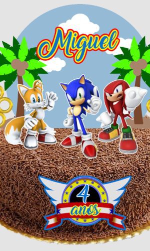 Arquivo de Corte topo de bolo Sonic 04 - Studio e PDF