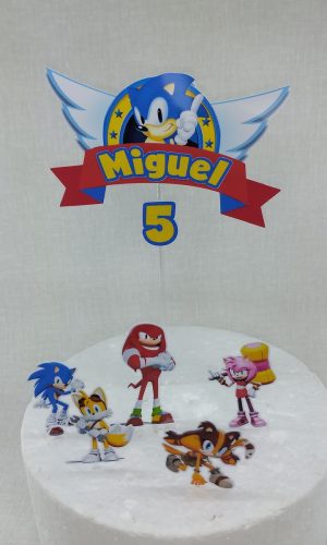 Combo + Arquivo de Corte - Topo de Bolo Sonic