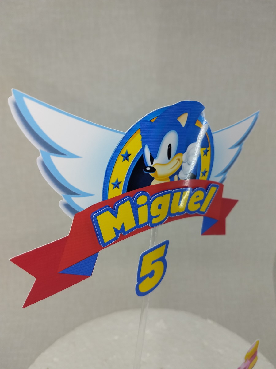 Combo + Arquivo de Corte - Topo de Bolo Sonic - Imagem 2