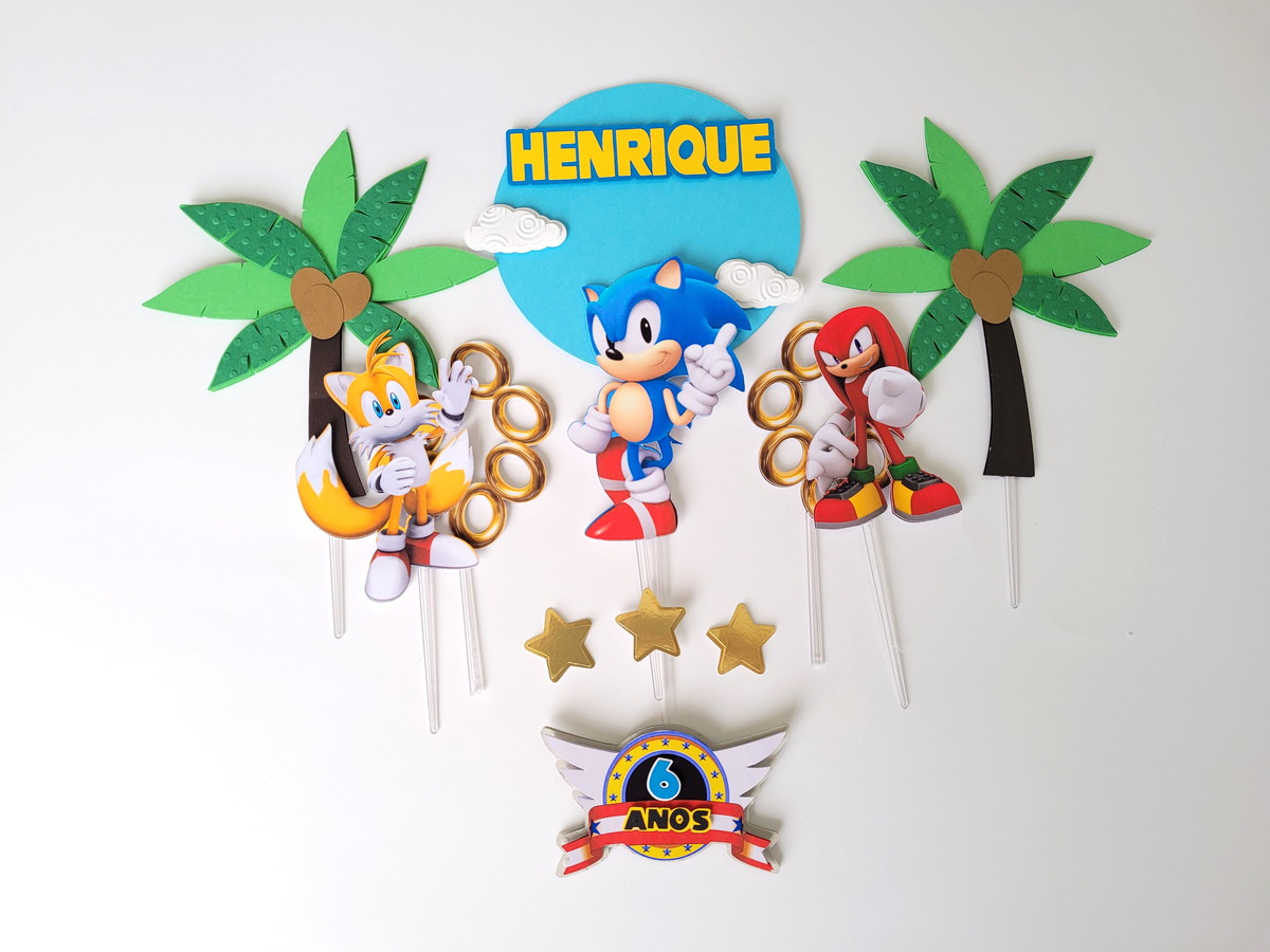 Arquivo de Corte - Topo de Bolo Sonic - Imagem 2