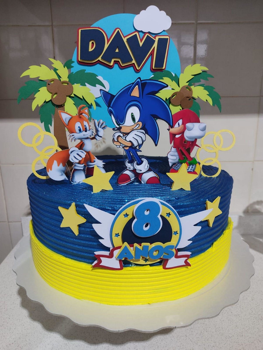Arquivo De Corte Topo De Bolo Sonic - Imagem 2