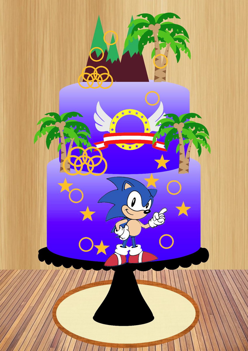 Arquivo de Corte Topo de Bolo Sonic Camadas - Imagem 2