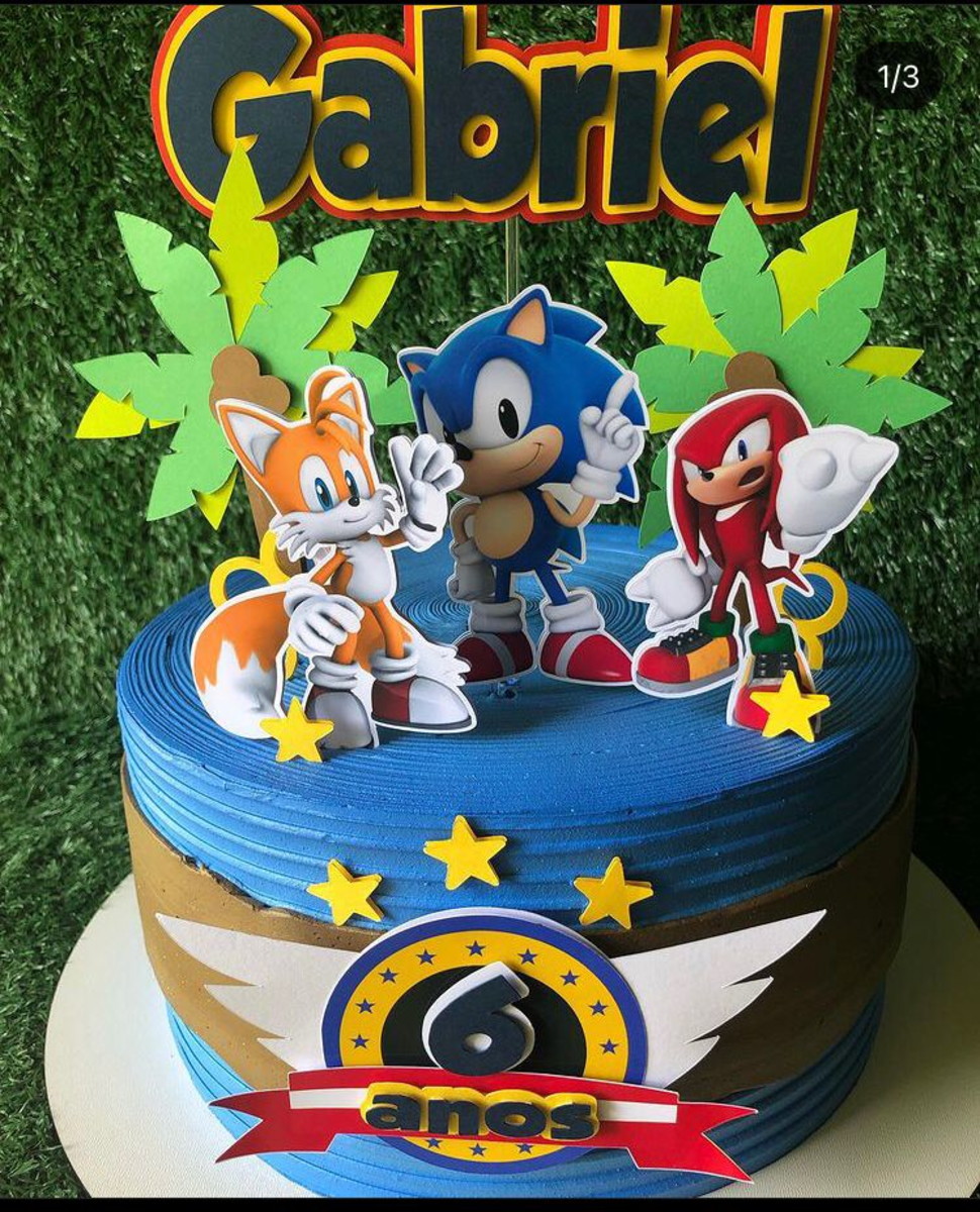 Arquivo de corte topo de bolo Sonic