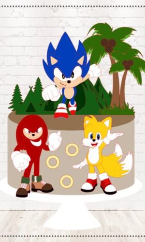 Arquivo de Corte Topo de Bolo Sonic em Camadas #1812#