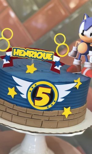ARQUIVO DE CORTE Topo de Bolo - Sonic