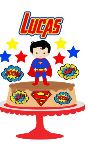 Arquivo de Corte Topo de Bolo Super-Homem 01