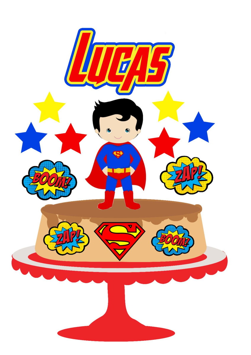 Arquivo de Corte Topo de Bolo Super-Homem 01
