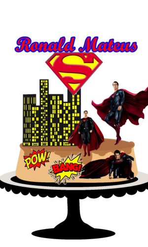 Arquivo de Corte Topo de Bolo Super-Homem 03