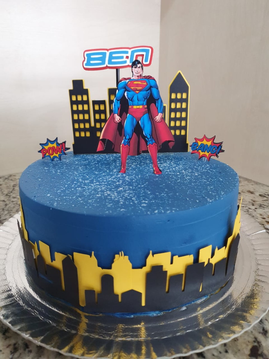 Arquivo de Corte - Topo de Bolo Super Homem