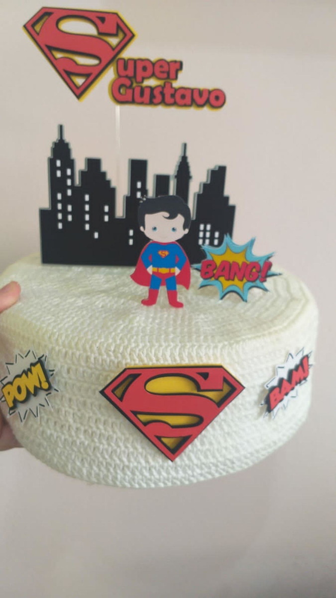 Arquivo de Corte - Topo de Bolo Super Homem Baby - Imagem 2