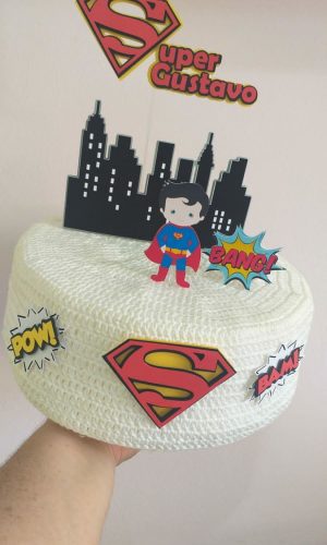 Arquivo de Corte - Topo de Bolo Super Homem Baby