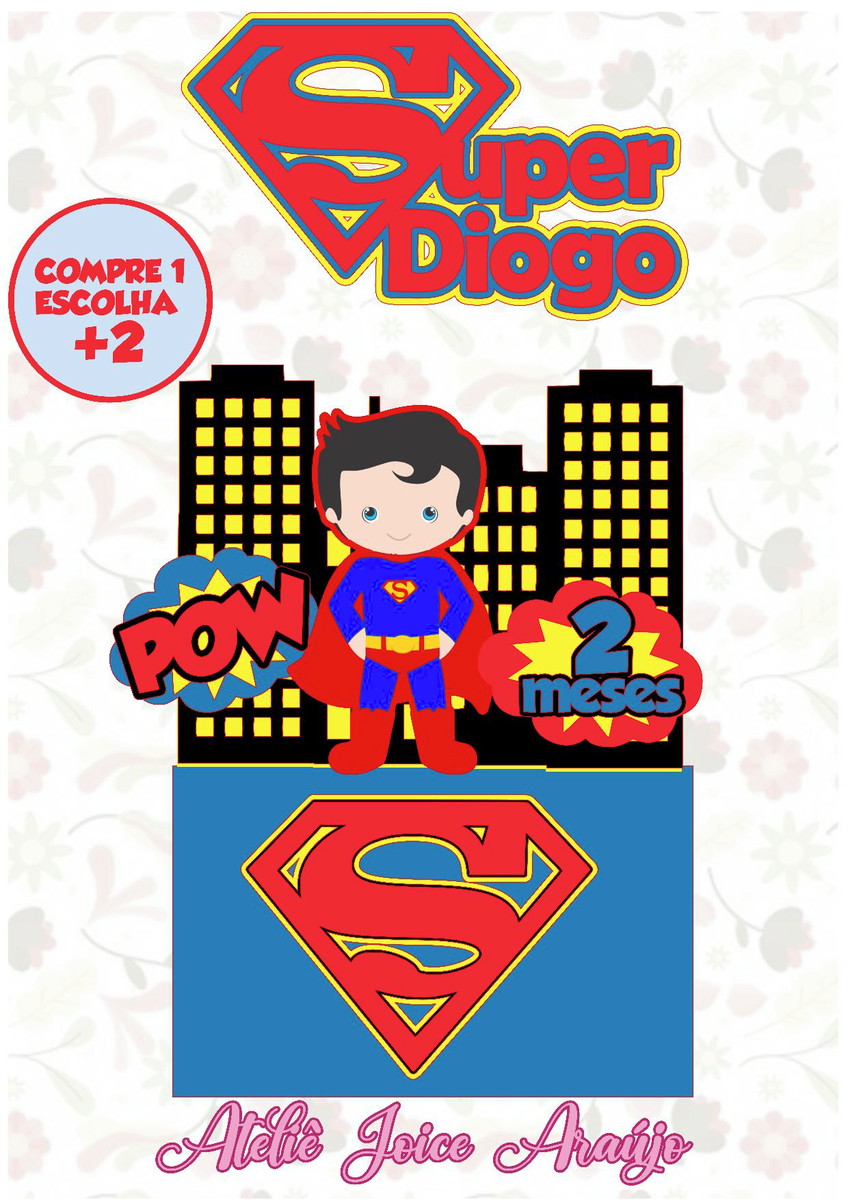 023 - Arquivo de Corte Topo de Bolo Super Homem Cute 1
