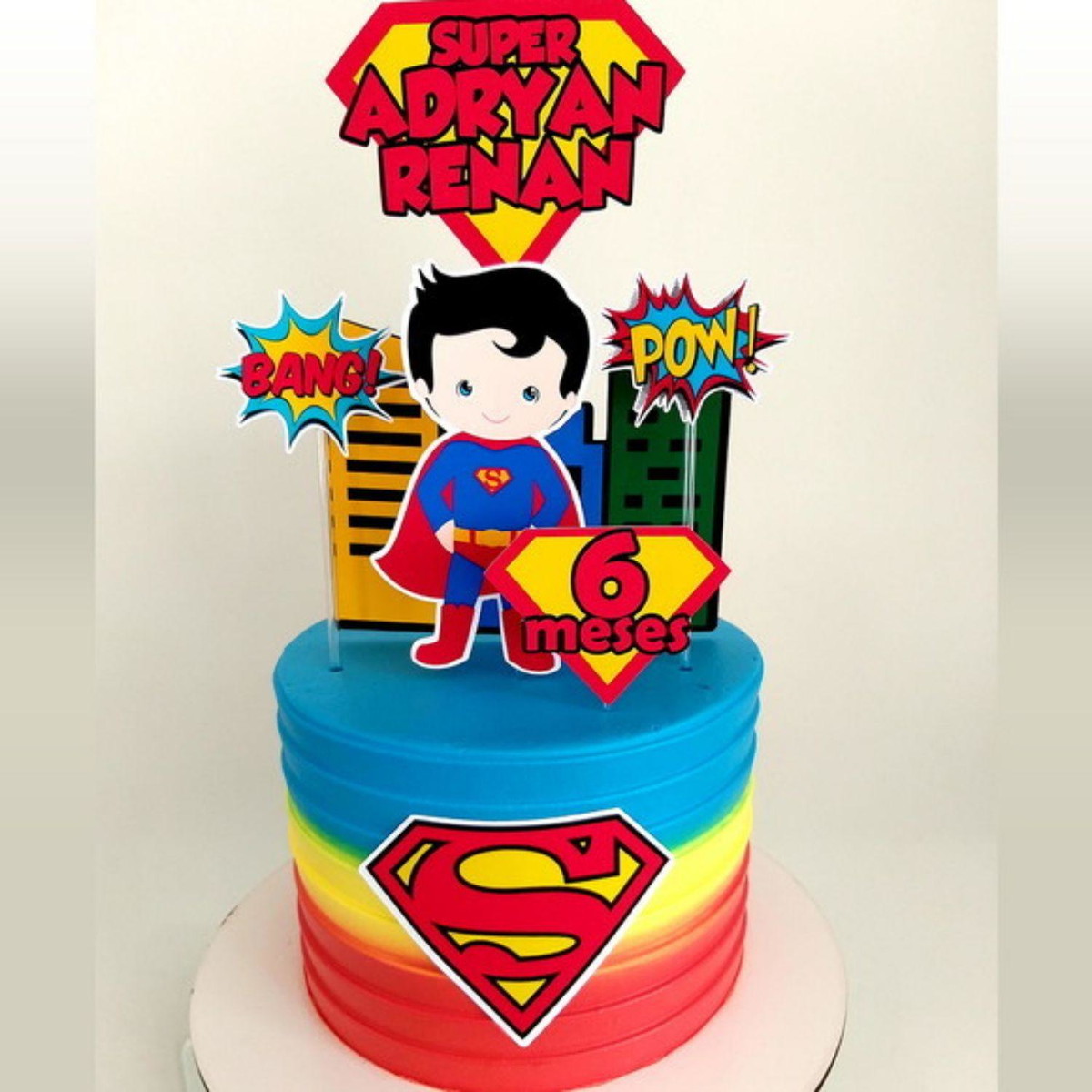 Arquivo de Corte Topo de Bolo Super Homem Studio