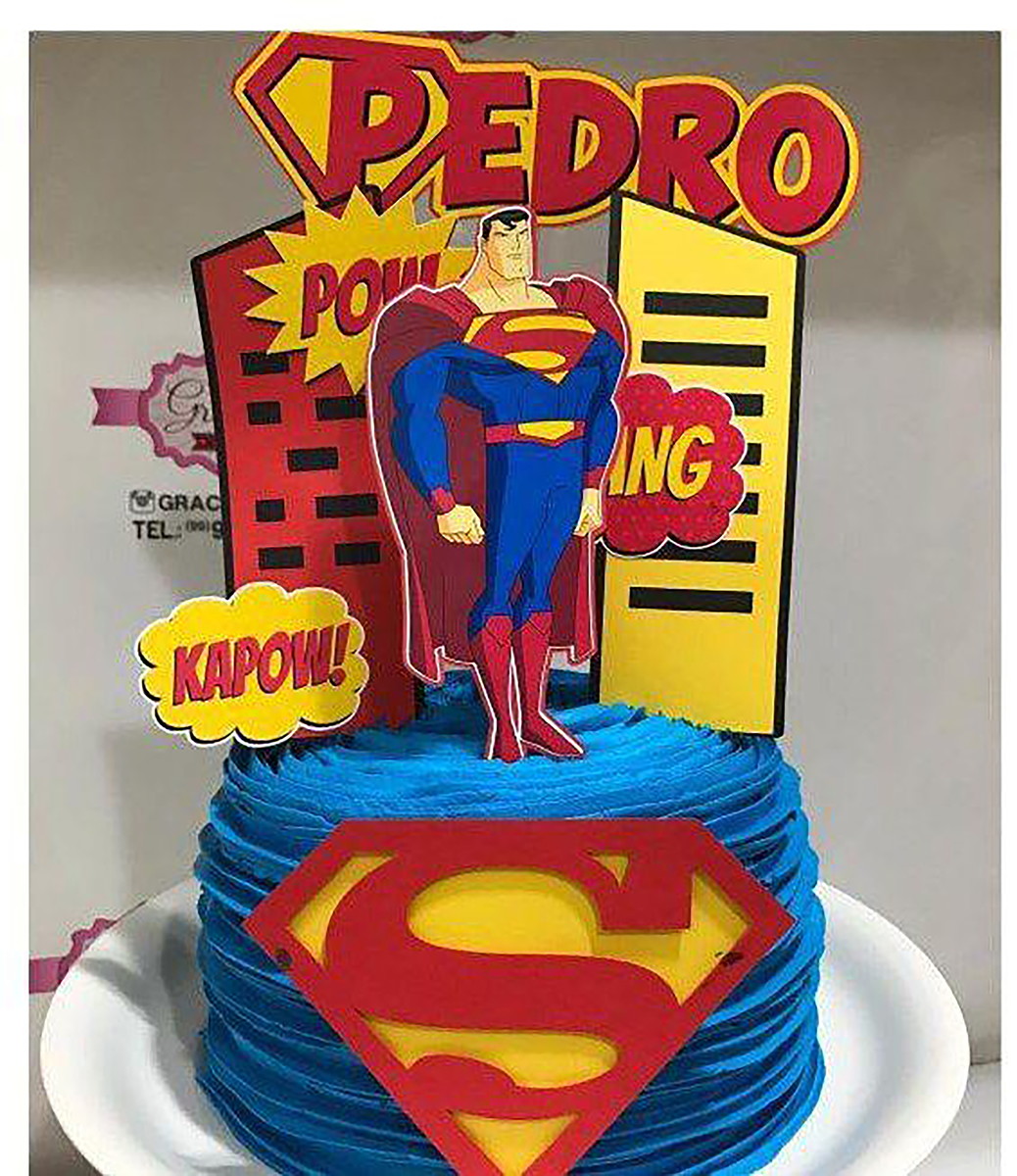 Arquivo de Corte: Topo de Bolo Super Man 012 - Imagem 2