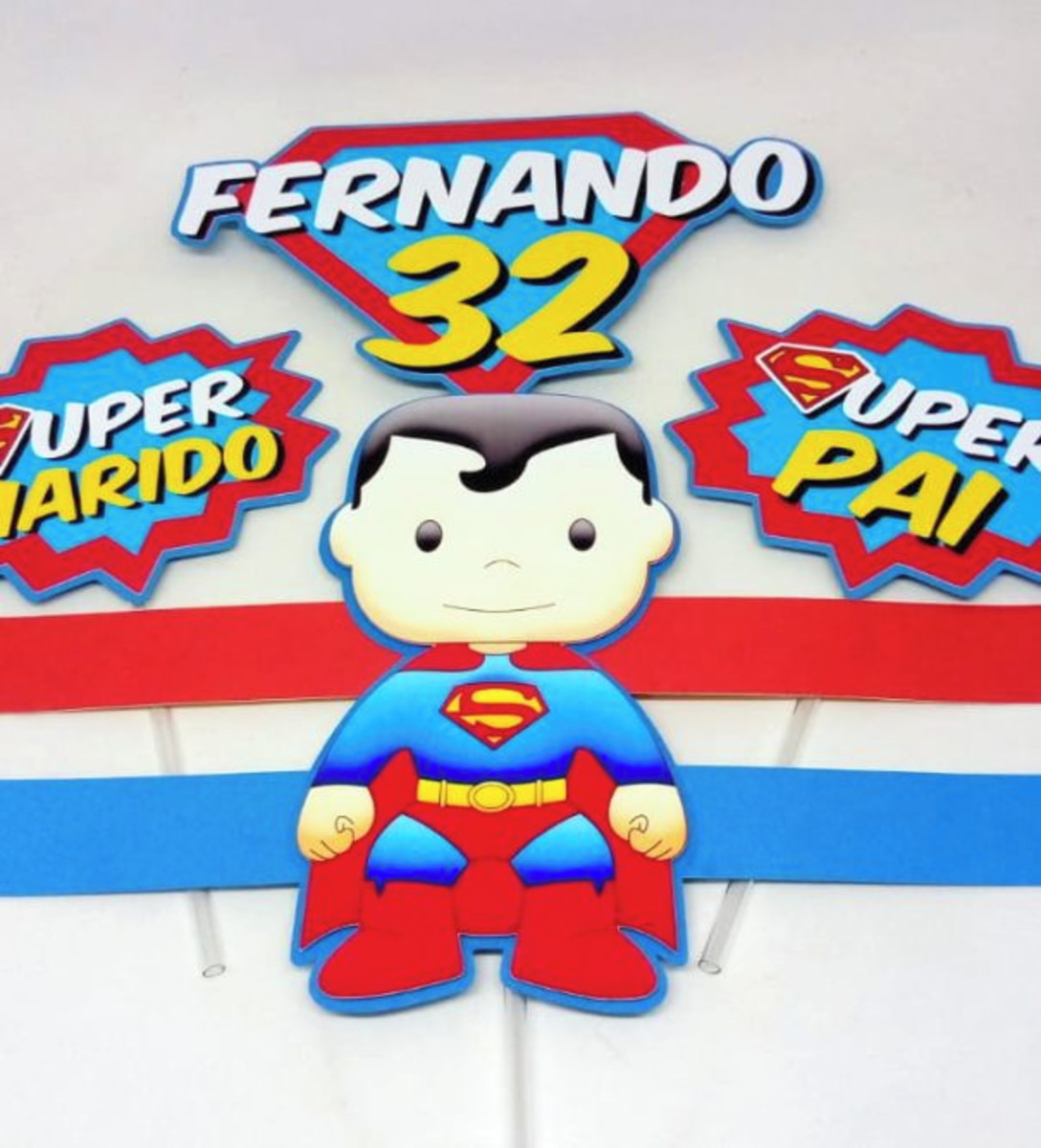 Arquivo de Corte: Topo de Bolo Super Man Cute 009
