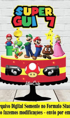 ARQUIVO DE CORTE - TOPO DE BOLO SUPER MARIO 001 REF 054