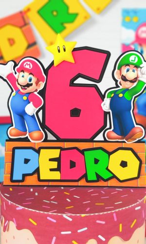 Arquivo de Corte topo de bolo Super Mario 01 - Studio e PDF