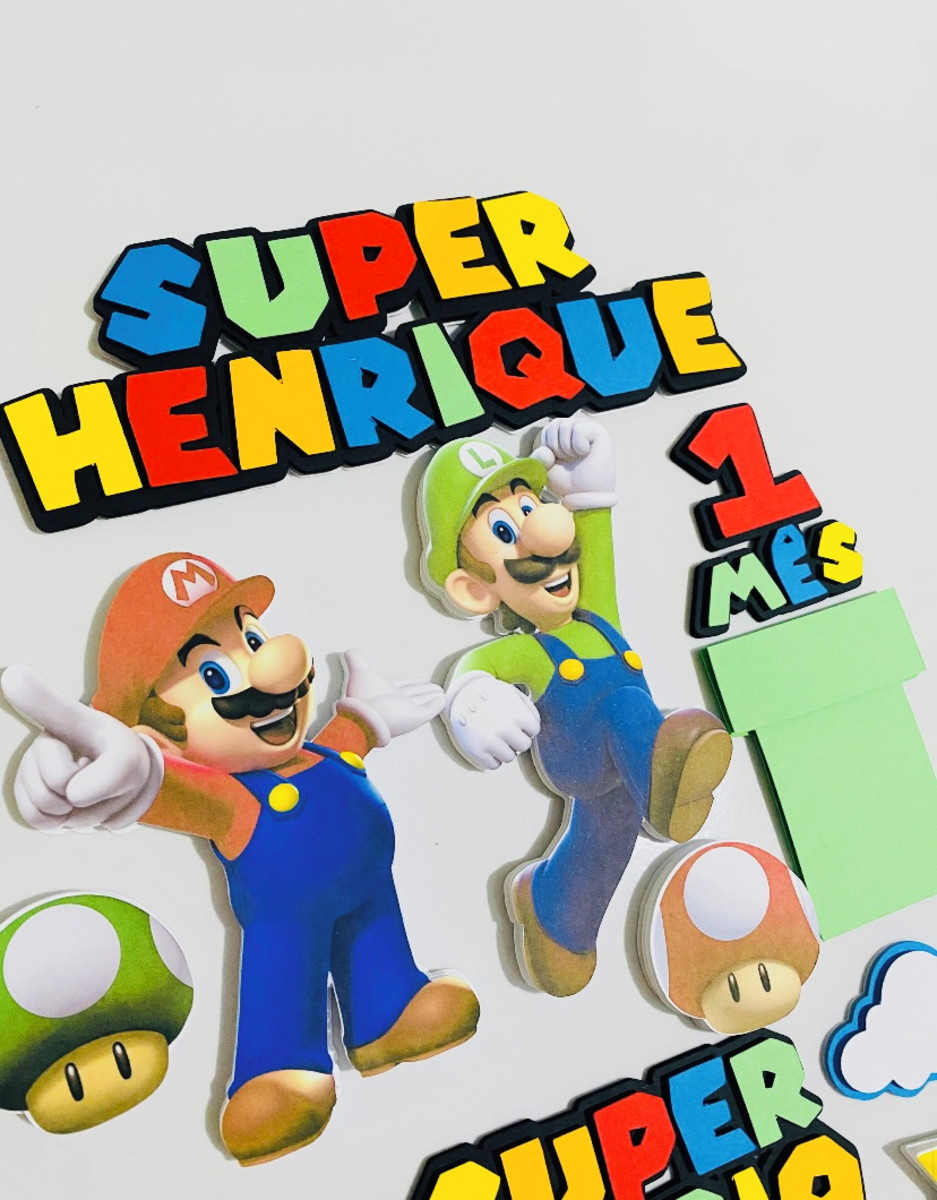 Arquivo de Corte Topo de Bolo -super Mário 1 - Imagem 2