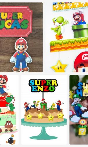 Arquivo de Corte Topo de Bolo Super Mario 1 + Brinde