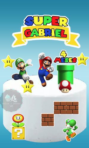 Arquivo de corte topo de bolo Super Mario #1 PDF/JPG