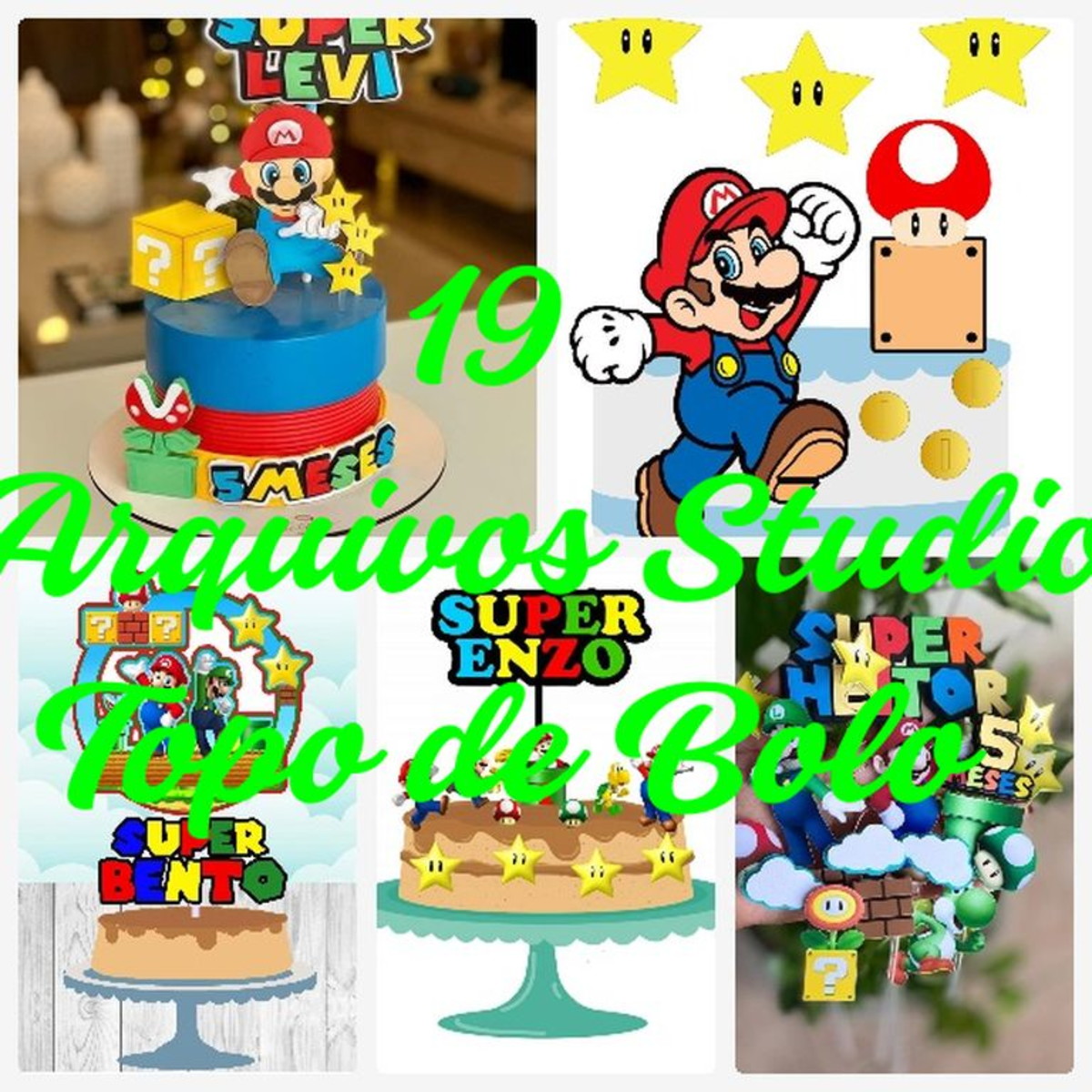 Arquivo de Corte Topo de Bolo - Super Mario - Imagem 2