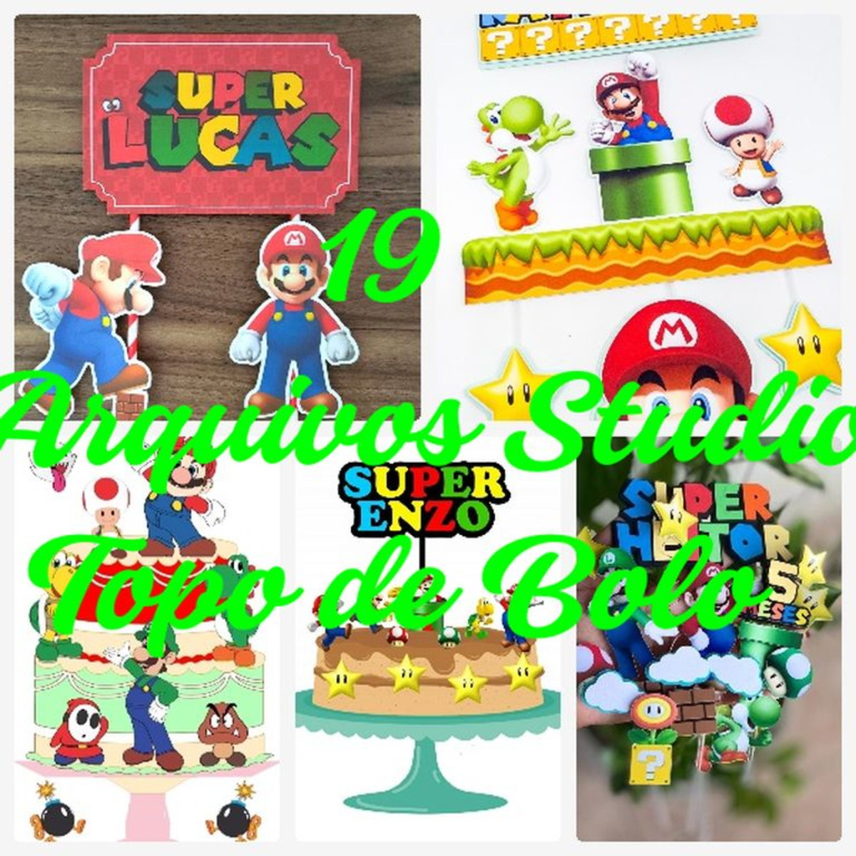 Arquivo de Corte Topo de Bolo - Super Mario - Imagem 3