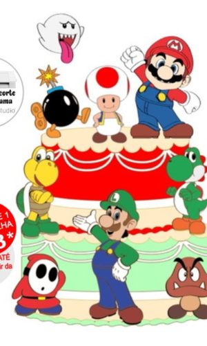 Arquivo de Corte Topo de Bolo Super Mario