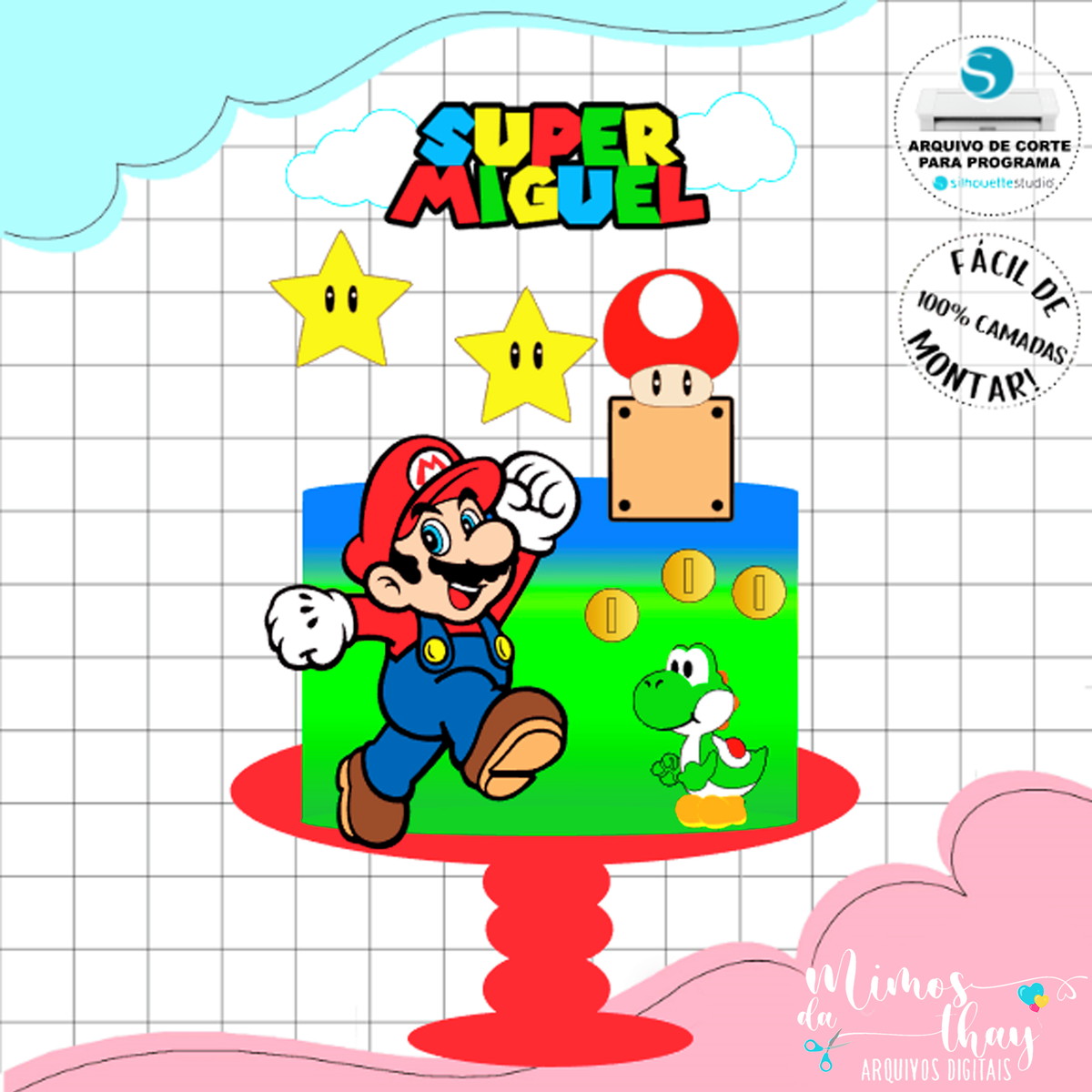 Arquivo de Corte: Topo de Bolo Super Mario Bros 008