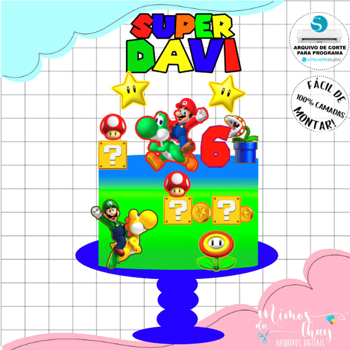 Arquivo de Corte: Topo de Bolo Super Mario Bros 009