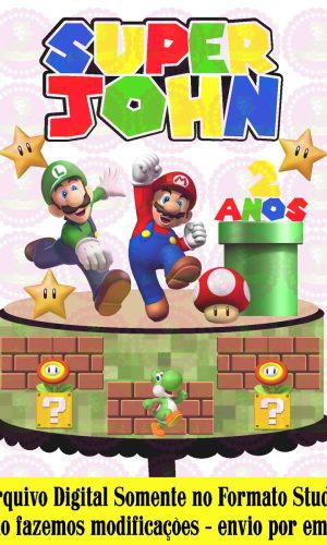 ARQUIVO DE CORTE - TOPO DE BOLO SUPER MARIO BROS REF 285