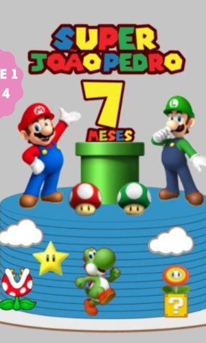Arquivo de Corte Topo de Bolo Super Mario Bros
