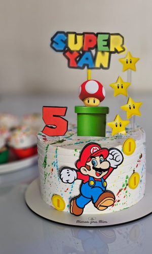 Arquivo de Corte Topo de Bolo Super Mario e Cogumelo