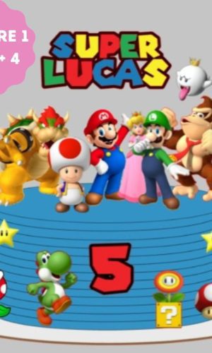 Arquivo de Corte Topo de Bolo Super Mario e Sua Turma