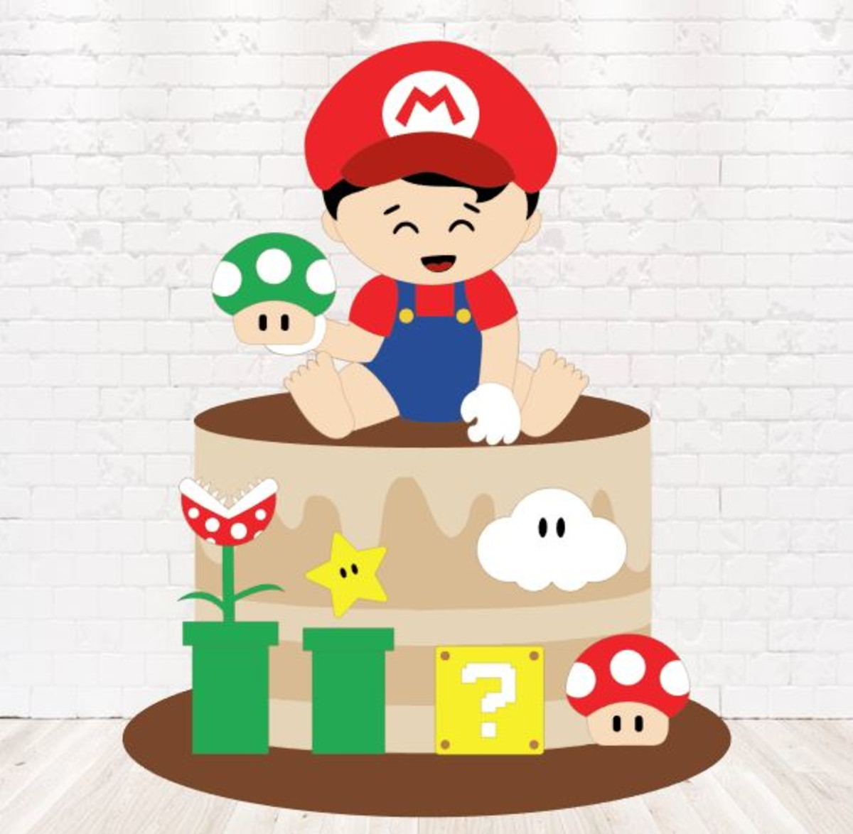 Arquivo de Corte Topo de Bolo Super Mario em Camadas 1336