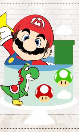 Arquivo de Corte Topo de Bolo Super Mario em Camadas 1776