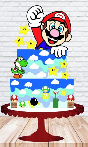 Arquivo de Corte Topo de Bolo Super Mario em Camadas 349