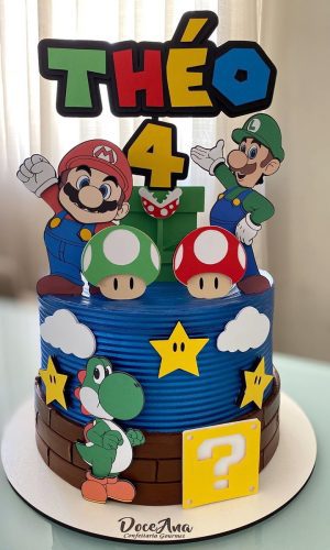 Arquivo de Corte Topo de Bolo Super Mario em Camadas 886