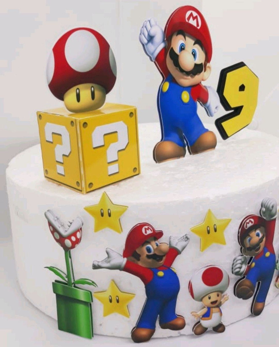 Arquivo De Corte Topo De Bolo Super Mario - Imagem 2