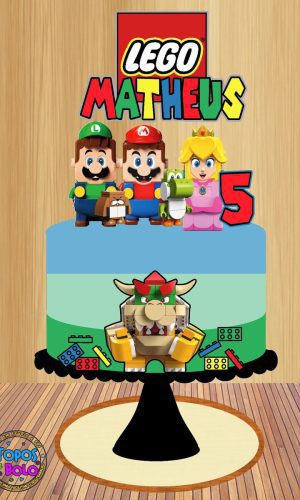 Arquivo de Corte Topo de Bolo Super Mario Lego