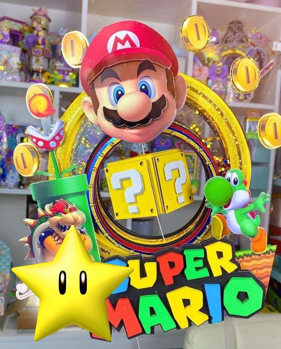 Arquivo de Corte Topo de Bolo Super Mario Studio