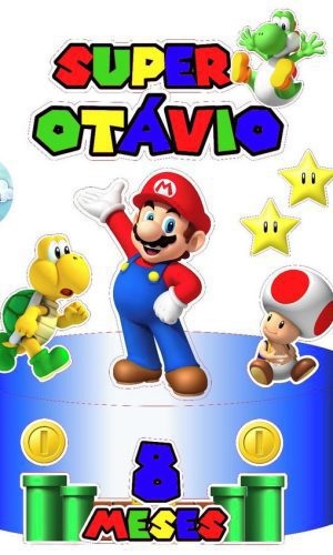 Arquivo de Corte Topo de Bolo Super Mário + BRINDES
