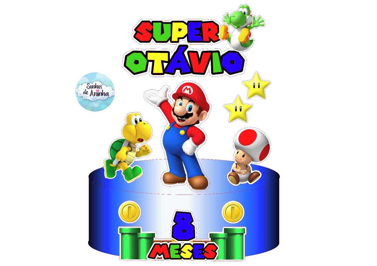 Arquivo de Corte Topo de Bolo Super Mário + BRINDES