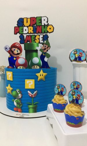 KIT 4 ARQUIVOS arquivo de corte topo de bolo super mario