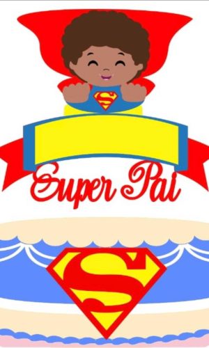 ARQUIVO DE CORTE TOPO DE BOLO SUPER MEN afro