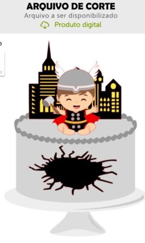 Arquivo de Corte Topo de Bolo Thor Bebê
