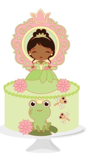 Arquivo de Corte Topo de Bolo Tiana - Princesa
