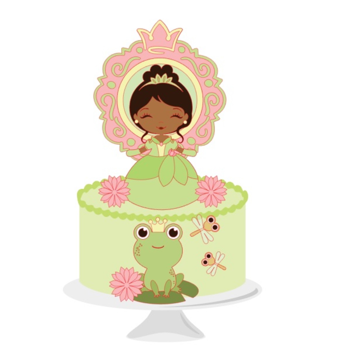 Arquivo de Corte Topo de Bolo Tiana - Princesa